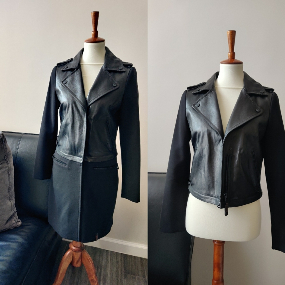 New Rudsak 2 in 1 leather pea coat
